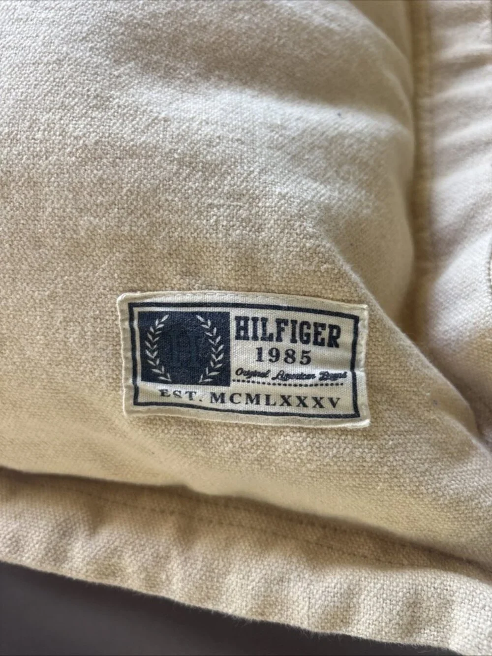 Tommy Hilfiger Rectangle & Square Zippered Khaki Throw Pillow Covers 100% Cotton